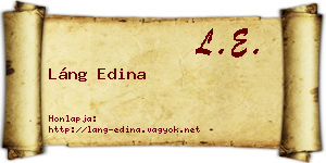 Láng Edina névjegykártya